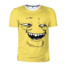 Мужская футболка 3D спортивная с принтом Yoba в Тюмени, 100% полиэстер с улучшенными характеристиками | приталенный силуэт, круглая горловина, широкие плечи, сужается к линии бедра | yoba | ехидный блинчик | имиджборды | колобок | мемы | пека фейс