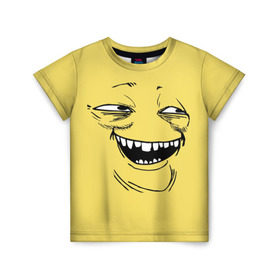 Детская футболка 3D с принтом Yoba в Тюмени, 100% гипоаллергенный полиэфир | прямой крой, круглый вырез горловины, длина до линии бедер, чуть спущенное плечо, ткань немного тянется | yoba | ехидный блинчик | имиджборды | колобок | мемы | пека фейс