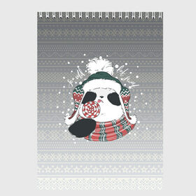 Скетчбук с принтом So cold, but sweet в Тюмени, 100% бумага
 | 48 листов, плотность листов — 100 г/м2, плотность картонной обложки — 250 г/м2. Листы скреплены сверху удобной пружинной спиралью | Тематика изображения на принте: зима | новый год | панда | подарок | рождество