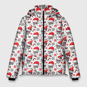Мужская зимняя куртка 3D с принтом Skulls in Santa hat в Тюмени, верх — 100% полиэстер; подкладка — 100% полиэстер; утеплитель — 100% полиэстер | длина ниже бедра, свободный силуэт Оверсайз. Есть воротник-стойка, отстегивающийся капюшон и ветрозащитная планка. 

Боковые карманы с листочкой на кнопках и внутренний карман на молнии. | зима | новый год | подарок | рождество