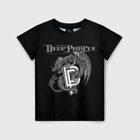 Детская футболка 3D с принтом Deep Purple в Тюмени, 100% гипоаллергенный полиэфир | прямой крой, круглый вырез горловины, длина до линии бедер, чуть спущенное плечо, ткань немного тянется | album | british | deep purple | england | heavy metal | rock group | альбом | англия | британская | рок группа | хеви металл