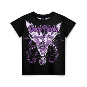 Детская футболка 3D с принтом Deep Purple в Тюмени, 100% гипоаллергенный полиэфир | прямой крой, круглый вырез горловины, длина до линии бедер, чуть спущенное плечо, ткань немного тянется | Тематика изображения на принте: album | british | deep purple | england | heavy metal | rock group | альбом | англия | британская | рок группа | хеви металл