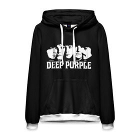 Мужская толстовка 3D с принтом Deep Purple в Тюмени, 100% полиэстер | двухслойный капюшон со шнурком для регулировки, мягкие манжеты на рукавах и по низу толстовки, спереди карман-кенгуру с мягким внутренним слоем. | Тематика изображения на принте: album | british | deep purple | england | heavy metal | rock group | альбом | англия | британская | рок группа | хеви металл