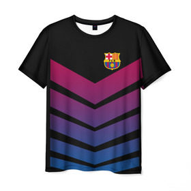 Мужская футболка 3D с принтом FC Barcelona 2018 Arrow в Тюмени, 100% полиэфир | прямой крой, круглый вырез горловины, длина до линии бедер | fc | fc barcelona | fcb | барселона | спорт | спортивные | футбол | футбольный клуб