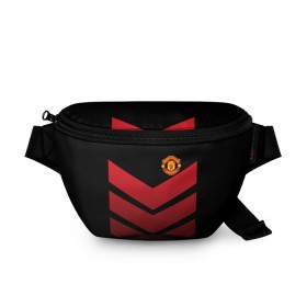 Поясная сумка 3D с принтом Manchester United 2018 Arrow в Тюмени, 100% полиэстер | плотная ткань, ремень с регулируемой длиной, внутри несколько карманов для мелочей, основное отделение и карман с обратной стороны сумки застегиваются на молнию | fc | manchester united | манчестер юнайтед | спорт | спортивные | футбол | футбольный клуб