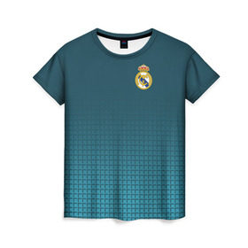 Женская футболка 3D с принтом Real Madrid 2018 #14 в Тюмени, 100% полиэфир ( синтетическое хлопкоподобное полотно) | прямой крой, круглый вырез горловины, длина до линии бедер | emirates | fc | real madrid | клуб | мода | мяч | реал мадрид | экстрим | эмблема