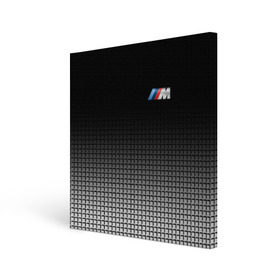 Холст квадратный с принтом BMW 2018 Black and White III в Тюмени, 100% ПВХ |  | bmw | автомобильные | бмв