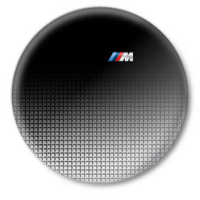 Значок с принтом BMW 2018 Black and White III в Тюмени,  металл | круглая форма, металлическая застежка в виде булавки | bmw | автомобильные | бмв