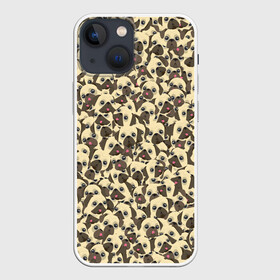 Чехол для iPhone 13 mini с принтом Мопсы в Тюмени,  |  | pug | милота | мопс | паттерн | пес | собака | собачка | текстура