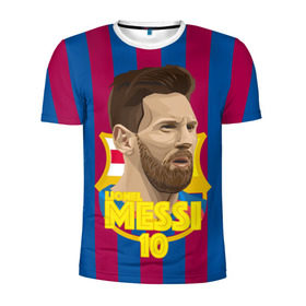Мужская футболка 3D спортивная с принтом Lionel Messi Barcelona в Тюмени, 100% полиэстер с улучшенными характеристиками | приталенный силуэт, круглая горловина, широкие плечи, сужается к линии бедра | barca | barcelona | barsa | barselona | kit | leo | mesi | messi | барса | барселона | лео | лионель | меси | месси