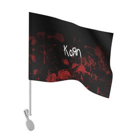 Флаг для автомобиля с принтом Korn в Тюмени, 100% полиэстер | Размер: 30*21 см | korn | koяn | альтернативный | арвизу | гранж | грув | группа | дэвис | корн | коян | лузье | манки | метал | музыка | нюметал | панк | песни | рок | уэлч | филди | филипп | хэд | шаффер