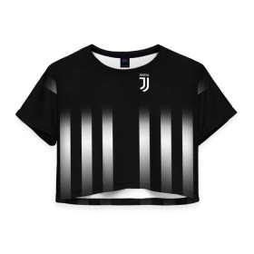 Женская футболка 3D укороченная с принтом Juventus 2018 Line в Тюмени, 100% полиэстер | круглая горловина, длина футболки до линии талии, рукава с отворотами | fc | juventus | спорт | фк | футбол | ювентус