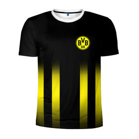 Мужская футболка 3D спортивная с принтом FC Borussia 2018 Line в Тюмени, 100% полиэстер с улучшенными характеристиками | приталенный силуэт, круглая горловина, широкие плечи, сужается к линии бедра | Тематика изображения на принте: боруссия | дортмунд
