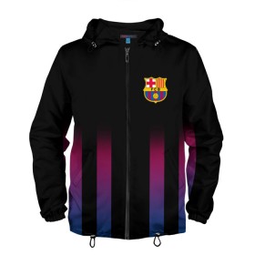 Мужская ветровка 3D с принтом FC Barcelona Color Line в Тюмени, 100% полиэстер | подол и капюшон оформлены резинкой с фиксаторами, два кармана без застежек по бокам, один потайной карман на груди | fc barcelona | fcb | барселона | спорт | спортивные | фк | футбол