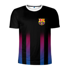 Мужская футболка 3D спортивная с принтом FC Barcelona Color Line в Тюмени, 100% полиэстер с улучшенными характеристиками | приталенный силуэт, круглая горловина, широкие плечи, сужается к линии бедра | fc barcelona | fcb | барселона | спорт | спортивные | фк | футбол