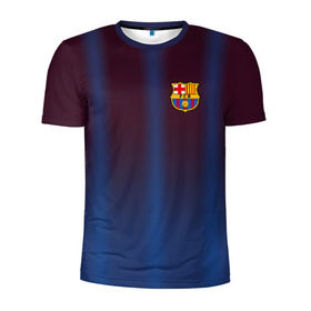 Мужская футболка 3D спортивная с принтом FC Barcelona Gradient в Тюмени, 100% полиэстер с улучшенными характеристиками | приталенный силуэт, круглая горловина, широкие плечи, сужается к линии бедра | fc | fc barcelona | fcb | барселона | спорт | спортивные | фк | футбол