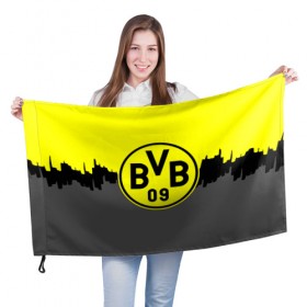 Флаг 3D с принтом FC Borussia 2018 Paints в Тюмени, 100% полиэстер | плотность ткани — 95 г/м2, размер — 67 х 109 см. Принт наносится с одной стороны | borussia dortmund | fc | боруссия | спорт | спортивные | фк | футбол