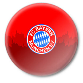 Значок с принтом FC Bayern 2018 Paints в Тюмени,  металл | круглая форма, металлическая застежка в виде булавки | Тематика изображения на принте: bayern | fc | бавария | спорт | спортивные | фк | футбол