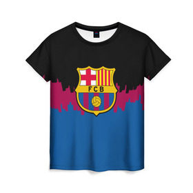 Женская футболка 3D с принтом FC Barcelona 2018 Paints в Тюмени, 100% полиэфир ( синтетическое хлопкоподобное полотно) | прямой крой, круглый вырез горловины, длина до линии бедер | fc | manchester united | манчестер юнайтед | спорт | спортивные | фк | футбол