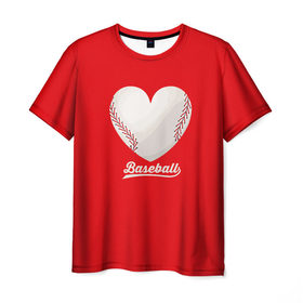 Мужская футболка 3D с принтом Love Baseball в Тюмени, 100% полиэфир | прямой крой, круглый вырез горловины, длина до линии бедер | baseball | legaue | sport | бейсбол | бейсбольная лига | мяч | спорт