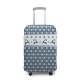 Чехол для чемодана 3D с принтом Свитер с оленями в Тюмени, 86% полиэфир, 14% спандекс | двустороннее нанесение принта, прорези для ручек и колес | мороз | нг | новый год | олень | рождество | свитер | снег | снежинки