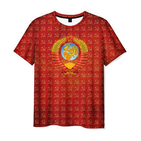 Мужская футболка 3D с принтом Пролетарии в Тюмени, 100% полиэфир | прямой крой, круглый вырез горловины, длина до линии бедер | ussr | кпсс | партия | серп молот | советский союз | ссср