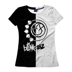 Женская футболка 3D с принтом Blink-182 в Тюмени, 100% полиэфир ( синтетическое хлопкоподобное полотно) | прямой крой, круглый вырез горловины, длина до линии бедер | blink | альтернативный рок | блинк | марк хоппус | музыка | мэтт скиба | панк рок | поп панк | рок | скейт панк | трэвис баркер