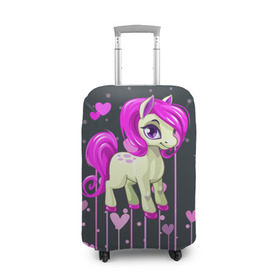 Чехол для чемодана 3D с принтом Pony в Тюмени, 86% полиэфир, 14% спандекс | двустороннее нанесение принта, прорези для ручек и колес | pink | poni | pony | лошадка | лошадь | пони | розовый