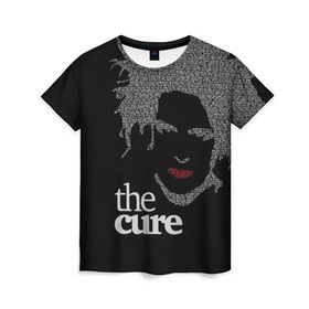 Женская футболка 3D с принтом The Cure в Тюмени, 100% полиэфир ( синтетическое хлопкоподобное полотно) | прямой крой, круглый вырез горловины, длина до линии бедер | robert smith | rock band | the cure | uk | британия | роберт смит | рок группа