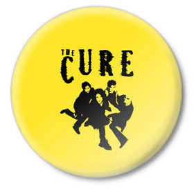 Значок с принтом The Cure в Тюмени,  металл | круглая форма, металлическая застежка в виде булавки | Тематика изображения на принте: robert smith | rock band | the cure | uk | британия | роберт смит | рок группа