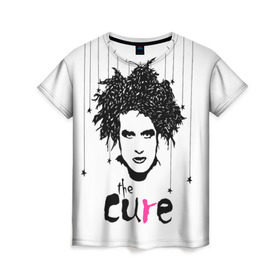 Женская футболка 3D с принтом The Cure в Тюмени, 100% полиэфир ( синтетическое хлопкоподобное полотно) | прямой крой, круглый вырез горловины, длина до линии бедер | Тематика изображения на принте: robert smith | rock band | the cure | uk | британия | роберт смит | рок группа