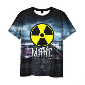 Мужская футболка 3D с принтом S.T.A.L.K.E.R. - М.А.К.С. в Тюмени, 100% полиэфир | прямой крой, круглый вырез горловины, длина до линии бедер | max | stalker | игра | имя | макс | максим | максимус | припять | радиация | сталкер | чернобыль