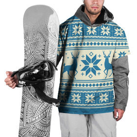 Накидка на куртку 3D с принтом Наш веселый Новый год в Тюмени, 100% полиэстер |  | Тематика изображения на принте: новый год | олень | свитер | снег | снежинки | узор