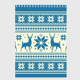 Скетчбук с принтом Наш веселый Новый год в Тюмени, 100% бумага
 | 48 листов, плотность листов — 100 г/м2, плотность картонной обложки — 250 г/м2. Листы скреплены сверху удобной пружинной спиралью | новый год | олень | свитер | снег | снежинки | узор