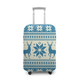 Чехол для чемодана 3D с принтом Наш веселый Новый год в Тюмени, 86% полиэфир, 14% спандекс | двустороннее нанесение принта, прорези для ручек и колес | новый год | олень | свитер | снег | снежинки | узор
