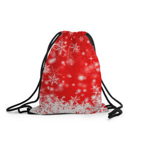 Рюкзак-мешок 3D с принтом Новогоднее чудо 2 в Тюмени, 100% полиэстер | плотность ткани — 200 г/м2, размер — 35 х 45 см; лямки — толстые шнурки, застежка на шнуровке, без карманов и подкладки | новый год | снег | снежинки