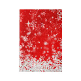 Обложка для паспорта матовая кожа с принтом Новогоднее чудо 2 в Тюмени, натуральная матовая кожа | размер 19,3 х 13,7 см; прозрачные пластиковые крепления | Тематика изображения на принте: новый год | снег | снежинки
