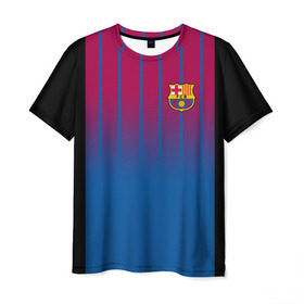 Мужская футболка 3D с принтом FC Barcelona 2018 в Тюмени, 100% полиэфир | прямой крой, круглый вырез горловины, длина до линии бедер | Тематика изображения на принте: fc | fc barcelona | fcb | барселона | спорт | спортивные | футбол | футбольный клуб