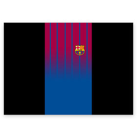 Поздравительная открытка с принтом FC Barcelona 2018 в Тюмени, 100% бумага | плотность бумаги 280 г/м2, матовая, на обратной стороне линовка и место для марки
 | fc | fc barcelona | fcb | барселона | спорт | спортивные | футбол | футбольный клуб