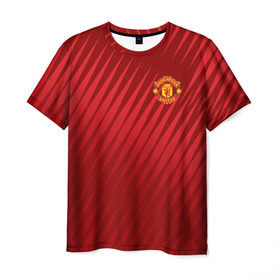 Мужская футболка 3D с принтом Manchester United Sportwear в Тюмени, 100% полиэфир | прямой крой, круглый вырез горловины, длина до линии бедер | emirates | fc | manchester united | геометрия | манчестер юнайтед | спорт | футбол | футбольный клуб | эмблема