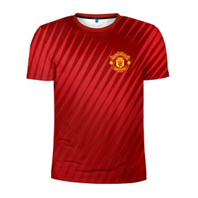 Мужская футболка 3D спортивная с принтом Manchester United Sportwear в Тюмени, 100% полиэстер с улучшенными характеристиками | приталенный силуэт, круглая горловина, широкие плечи, сужается к линии бедра | emirates | fc | manchester united | геометрия | манчестер юнайтед | спорт | футбол | футбольный клуб | эмблема