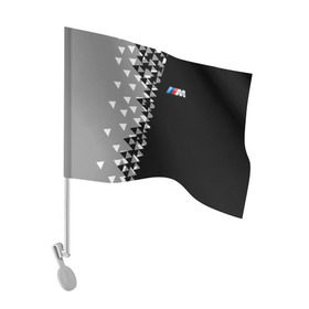 Флаг для автомобиля с принтом BMW Спортивная геометрия в Тюмени, 100% полиэстер | Размер: 30*21 см | bmw | автомобильные | бмв | машины