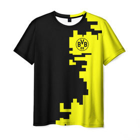 Мужская футболка 3D с принтом Borussia 2018 Geometry Sport в Тюмени, 100% полиэфир | прямой крой, круглый вырез горловины, длина до линии бедер | боруссия | дортмунд