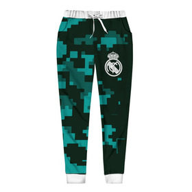 Женские брюки 3D с принтом Real Madrid 18 Military Sport в Тюмени, полиэстер 100% | прямой крой, два кармана без застежек по бокам, с мягкой трикотажной резинкой на поясе и по низу штанин. В поясе для дополнительного комфорта — широкие завязки | 