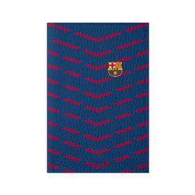 Обложка для паспорта матовая кожа с принтом FC Barca 2018 Creative uniform в Тюмени, натуральная матовая кожа | размер 19,3 х 13,7 см; прозрачные пластиковые крепления | barcelona | fc | барселона | спорт | спортивные | фк | футбол