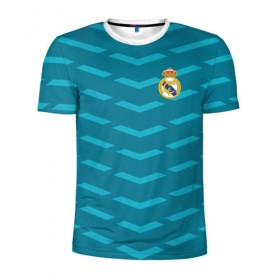 Мужская футболка 3D спортивная с принтом Real Madrid 2018 Creative II в Тюмени, 100% полиэстер с улучшенными характеристиками | приталенный силуэт, круглая горловина, широкие плечи, сужается к линии бедра | 