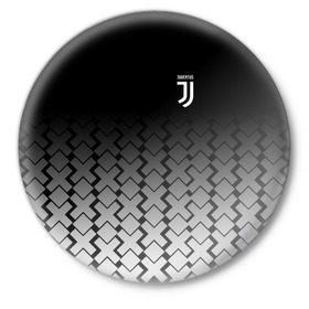 Значок с принтом Juventus 2018 X Sport в Тюмени,  металл | круглая форма, металлическая застежка в виде булавки | Тематика изображения на принте: fc | juventus | спорт | спортивные | фк | футбол | ювентус