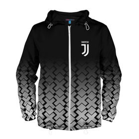 Мужская ветровка 3D с принтом Juventus 2018 X Sport в Тюмени, 100% полиэстер | подол и капюшон оформлены резинкой с фиксаторами, два кармана без застежек по бокам, один потайной карман на груди | fc | juventus | спорт | спортивные | фк | футбол | ювентус