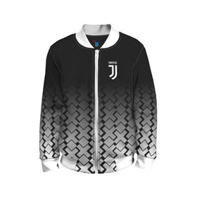 Детский бомбер 3D с принтом Juventus 2018 X Sport в Тюмени, 100% полиэстер | застегивается на молнию, по бокам два кармана без застежек, мягкие манжеты, по низу бомбера и на воротнике — эластичная резинка | fc | juventus | спорт | спортивные | фк | футбол | ювентус