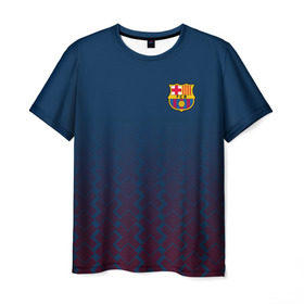 Мужская футболка 3D с принтом FC Barca 2018 Creative uniform в Тюмени, 100% полиэфир | прямой крой, круглый вырез горловины, длина до линии бедер | Тематика изображения на принте: fc | fc barcelona | fcb | барселона | спорт | спортивные | фк | футбол